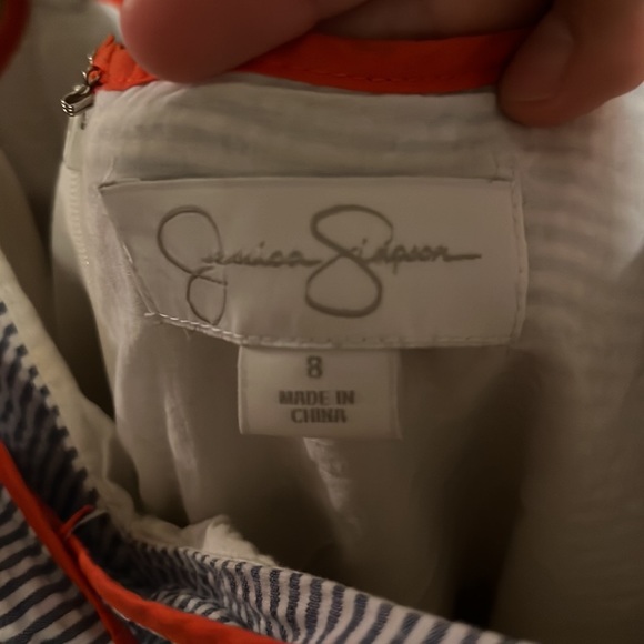 🚫SOLD🚫 Jessica Simpson 60s inspo seersucker sundress pin up stripe - Picture 6 of 6